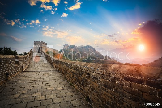 Picture of the great wall with sunset glow